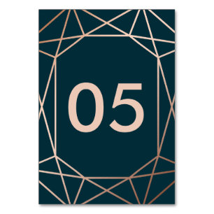 Geometric Diamond Wedding Table Number Cards