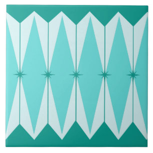 Geometric Diamonds & Starbursts Ceramic Tile