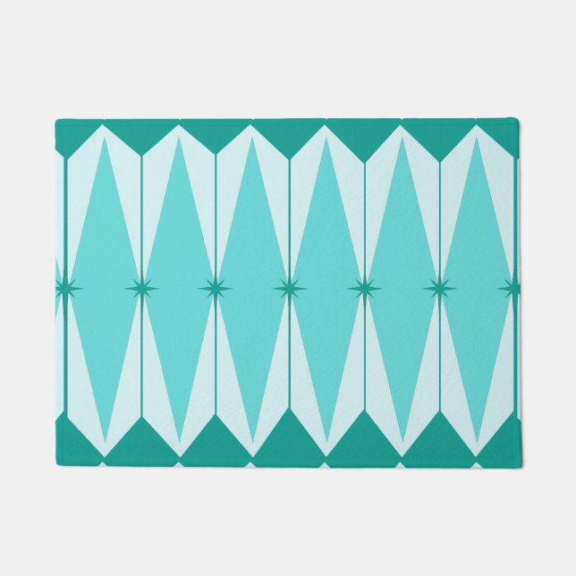 Geometric Diamonds & Starbursts Door Mat (Front)