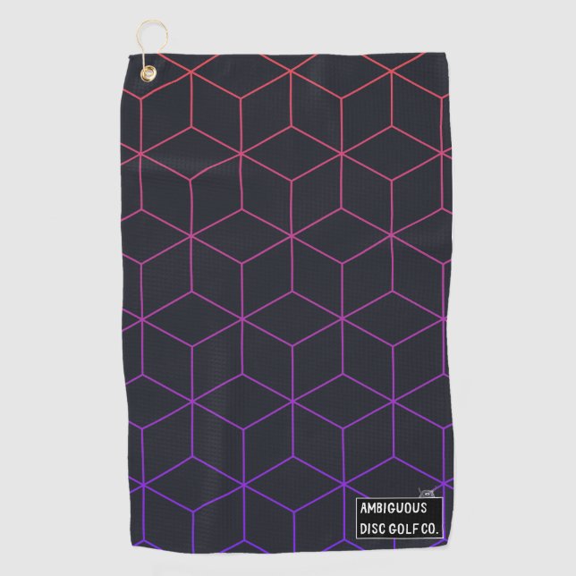 Geometric Disc Golf Towel with Bag Clip (Front)