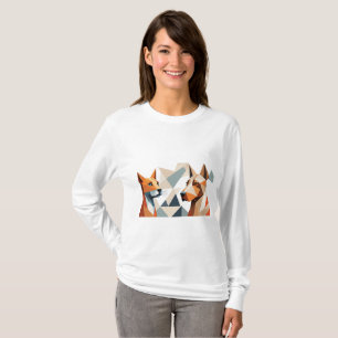 Geometric Dog & Cat Art–Modern Abstract Pet Lover T-Shirt