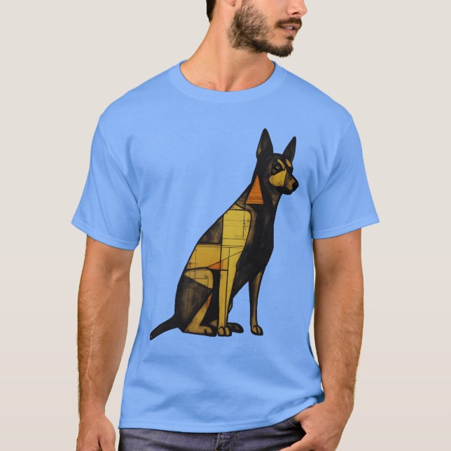 Geometric Dog family retro T-Shirt (Front)