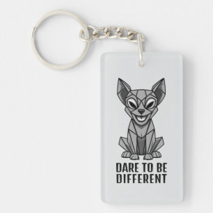 Geometric Dog Key Ring