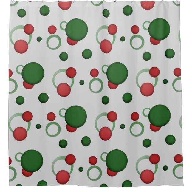 Geometric Dots Circles Retro Pattern on any Colour Shower Curtain (Front)