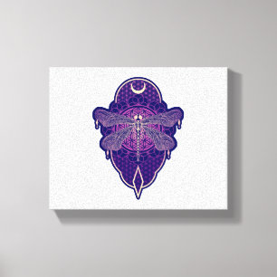 Geometric Dragonfly Mandala Life Flower Symbol Canvas Print