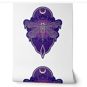 Geometric Dragonfly Mandala Life Flower Symbol Wallpaper