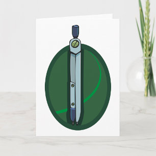 Geometric Drawing Compass Card