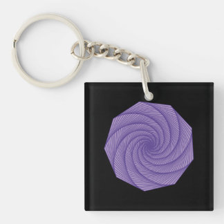 geometric drawing Violet Key Ring