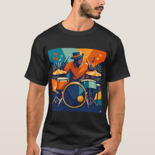 Geometric Drummer in Festival Colour Shapes T-Shirt