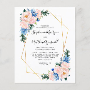 Geometric Dusty Blue Blush Pink Budget Wedding