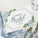 Geometric Dusty Blue Floral Bridal Shower Guest Book<br><div class="desc">Geometric Dusty Blue Floral Bridal Shower Guest Book</div>