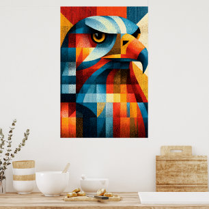 Geometric Eagle Art Deco Abstract Pop Art Poster