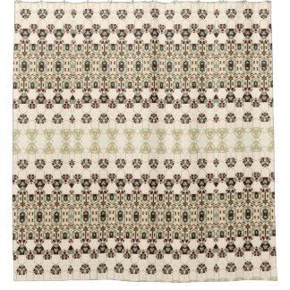 Geometric Earth Tones Pattern Shower Curtain