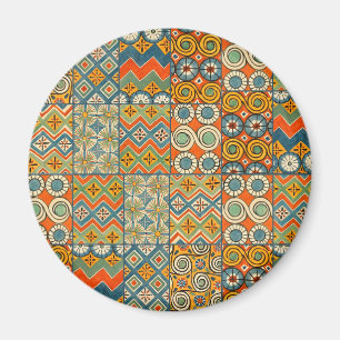 Geometric Egyptian Pattern Tiles Magnet