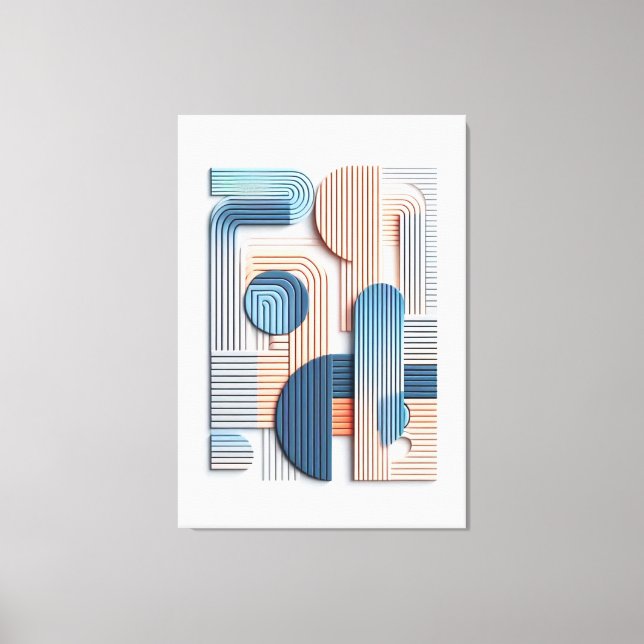 Geometric Elegance: Abstract Layered Paper Art Canvas Print (Front)