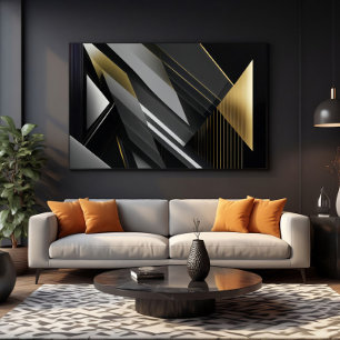 Geometric Elegance Gold & Black Poster