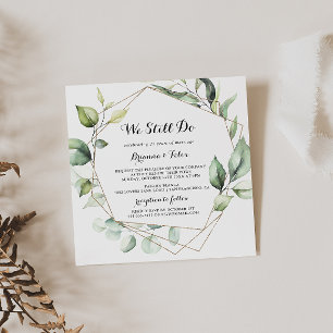 Geometric Elegant Gold We Still Do Vow Renewal Invitation
