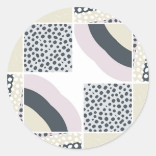 Geometric elegant mosaic background pattern classic round sticker