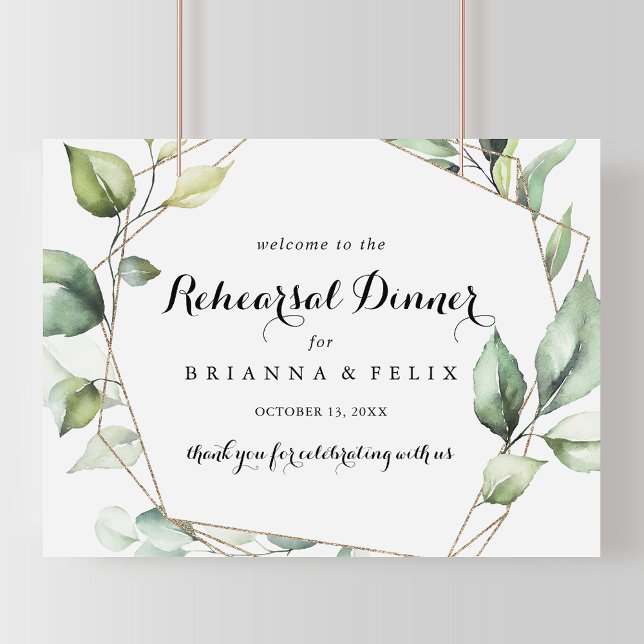 Geometric Elegant Rehearsal Dinner Welcome Sign (Creator Uploaded)