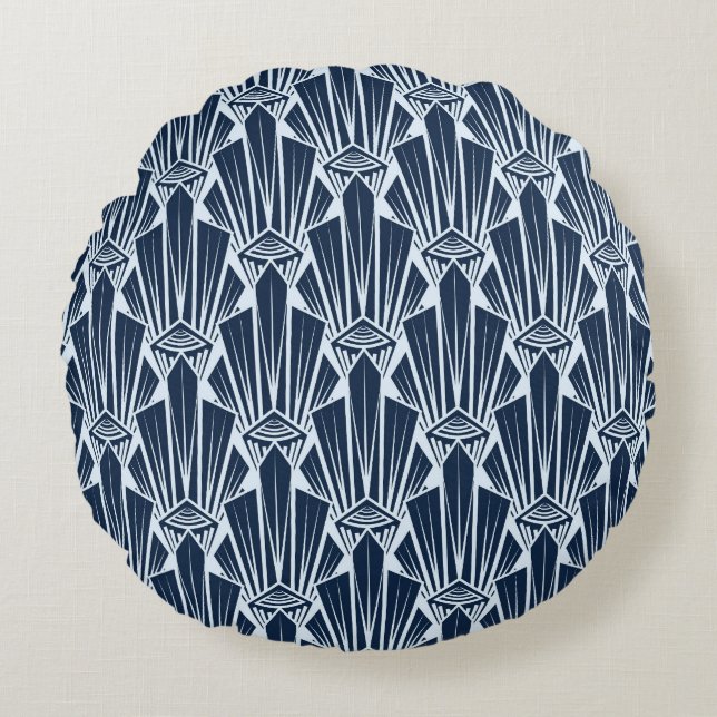 Geometric Elements: Stylised Modern Pattern Round Cushion (Front)