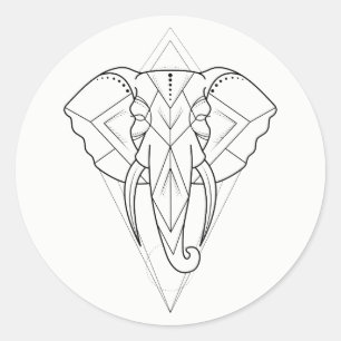 Geometric - Elephant Sticker