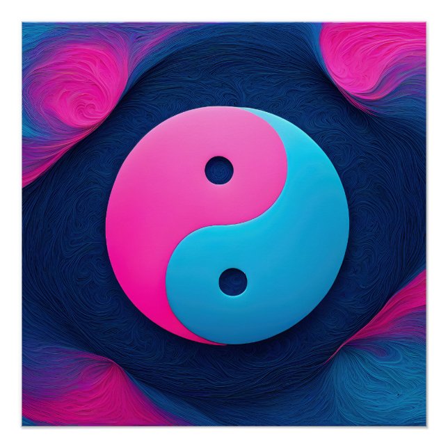 Geometric Equilibrium: Vibrant Yin Yang Pattern Poster (Front)