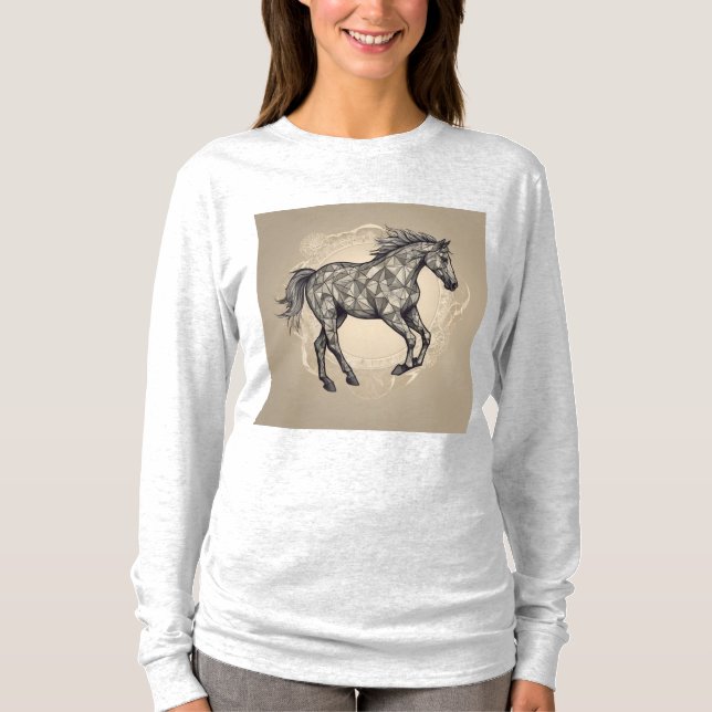 Geometric Equine Elegance T-Shirt (Front)