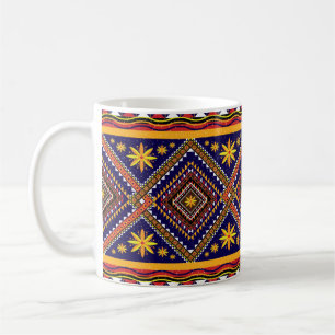 Geometric ethnic oriental ikat pattern traditional coffee mug