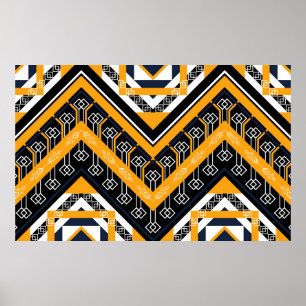 Geometric ethnic oriental pattern traditional desi poster