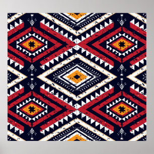 Geometric Ethnic Oriental: Traditional Seamless Poster