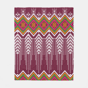 Geometric ethnic pattern traditional background, v fleece blanket