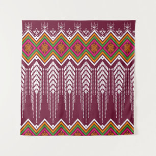 Geometric ethnic pattern traditional background, v tapestry