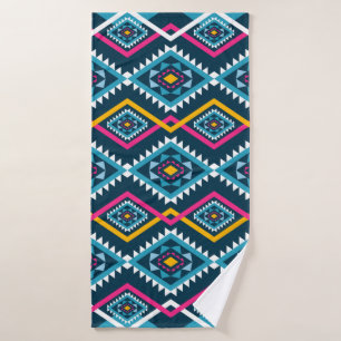 Geometric ethnic pattern traditional, vintage illu bath towel