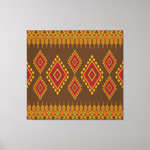 Geometric ethnic, traditional design, seamless bac canvas print