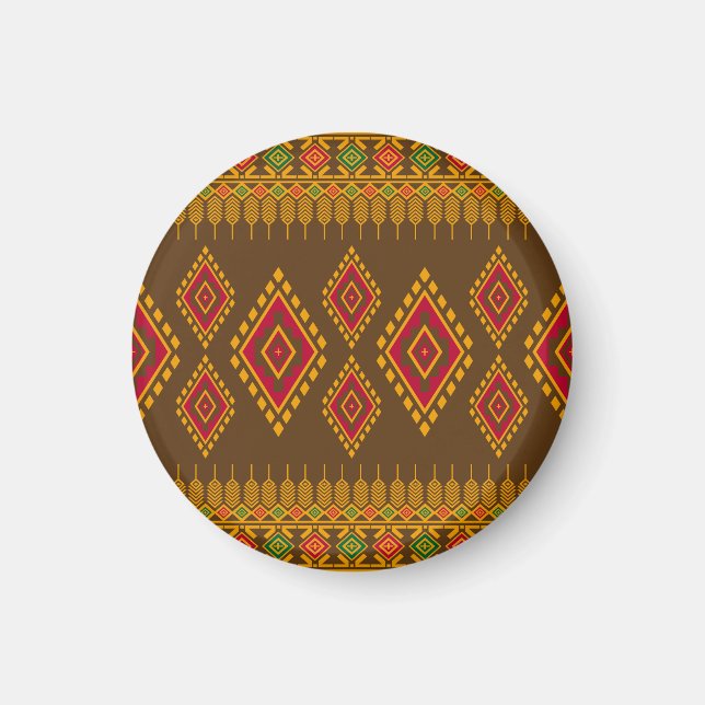 Geometric ethnic, traditional design, seamless bac magnet (Front)