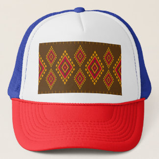 Geometric ethnic, traditional design, seamless bac trucker hat
