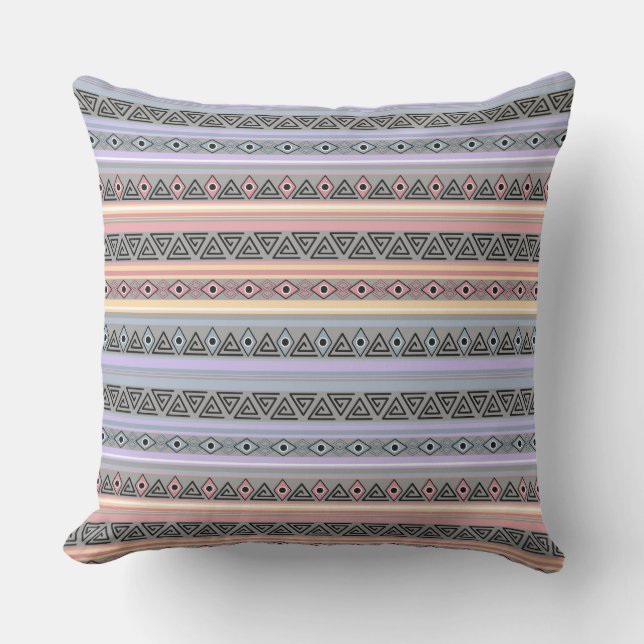 geometric ethnic tribal pattern of American Indian Cushion (Front)