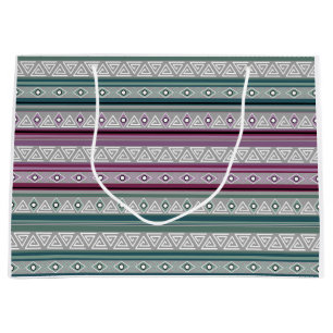 geometric ethnic tribal pattern of American Indian Large Gift Bag