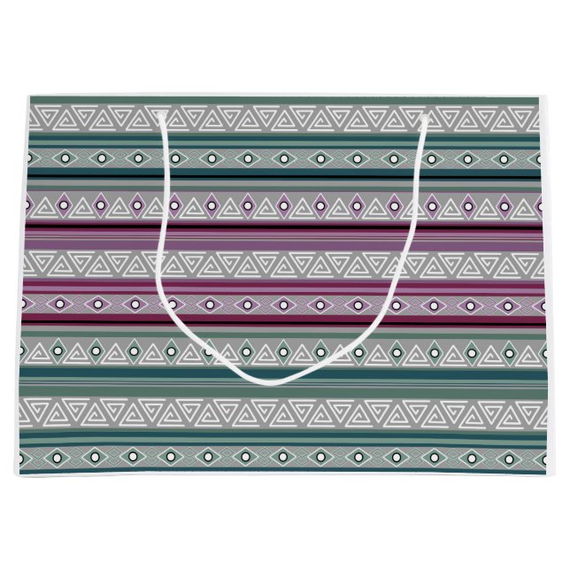 geometric ethnic tribal pattern of American Indian Large Gift Bag (Front)