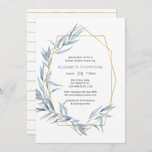 Geometric Eucalyptus Bridal Shower Invitation