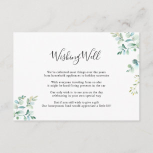 Geometric Eucalyptus Greenery Wishing Well Card