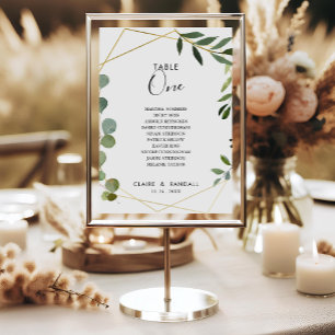 Geometric  Eucalyptus Table Number 1 Seating Chart