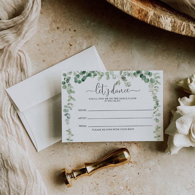 Geometric Eucalyptus Wedding Song Request Card (Creator Uploaded)