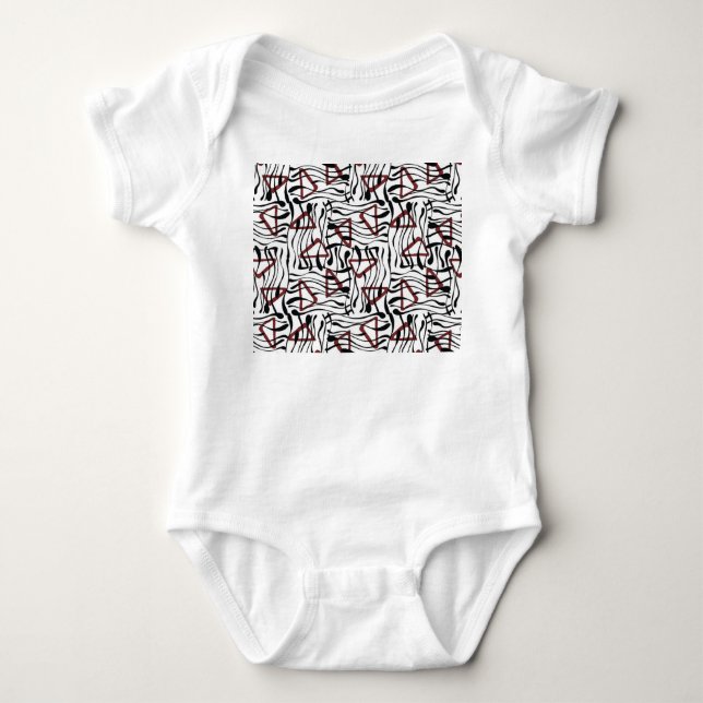 Geometric Fabric: Artistic Pattern Design. Baby Bodysuit (Front)