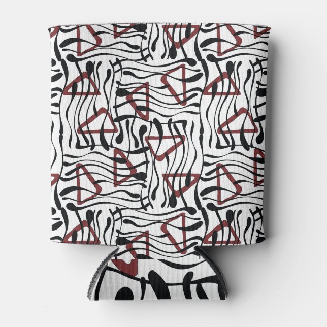 Geometric Fabric: Artistic Pattern Design. Can Cooler (Front)