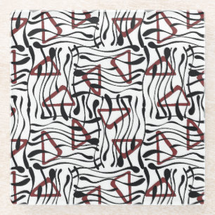 Geometric Fabric: Artistic Pattern Design. Glass Coaster