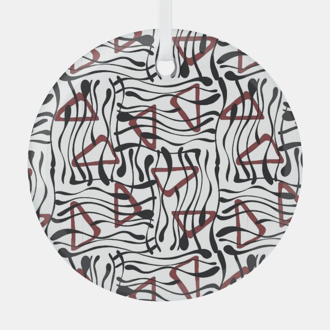 Geometric Fabric: Artistic Pattern Design. Glass Tree Decoration (Front)