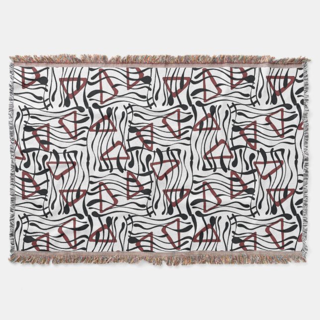 Geometric Fabric: Artistic Pattern Design. Throw Blanket (Front)