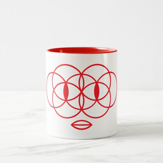 Geometric Face Coffee Mug (Center)