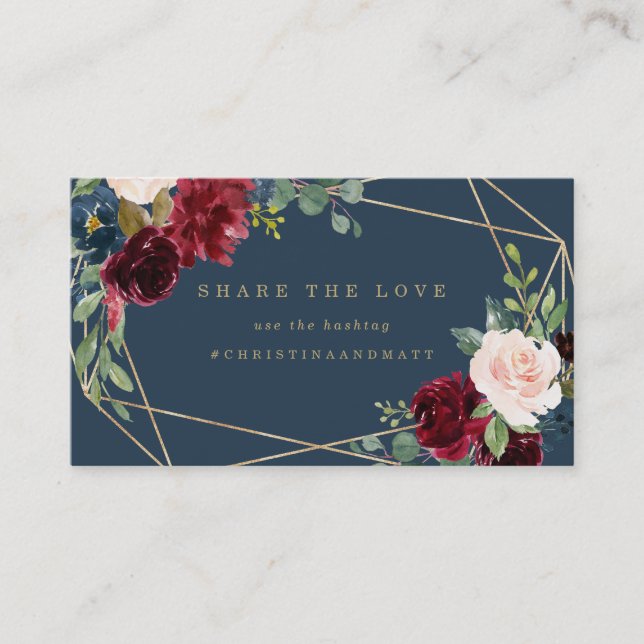 Geometric Fall Elegance Hashtag Card (Front)